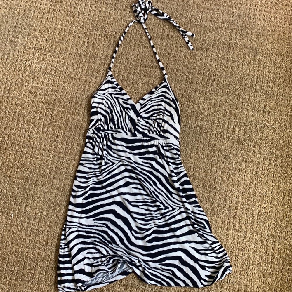 y2k halter zebra dress